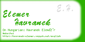 elemer havranek business card